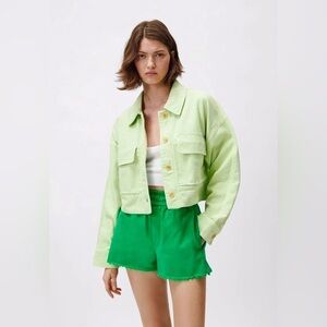 Lime Green Cropped Jacket